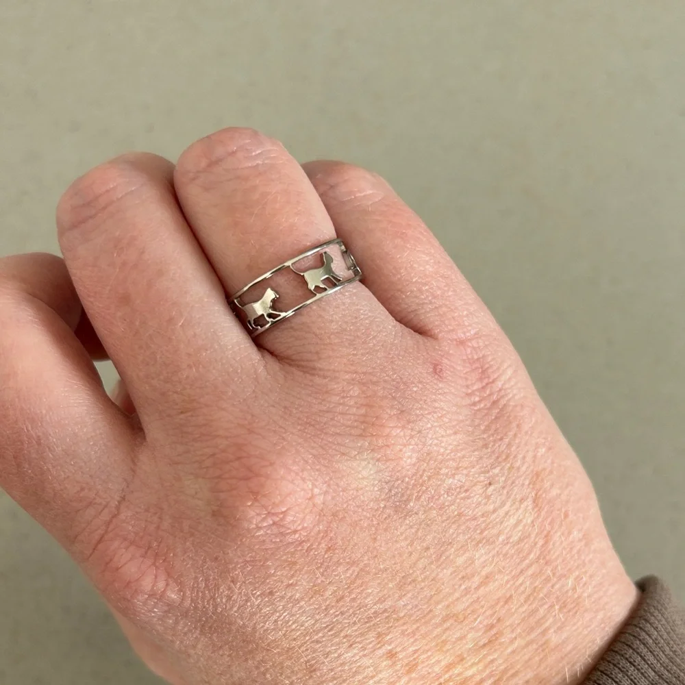 Silver Kitty Cat Ring - Picture 3 of 3